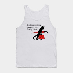 "I don't know where I'm going but I'm gay" cat meme Tank Top